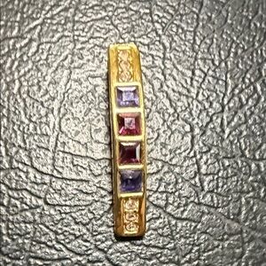 Elegant Gold and Multicolor Gemstone Pendant